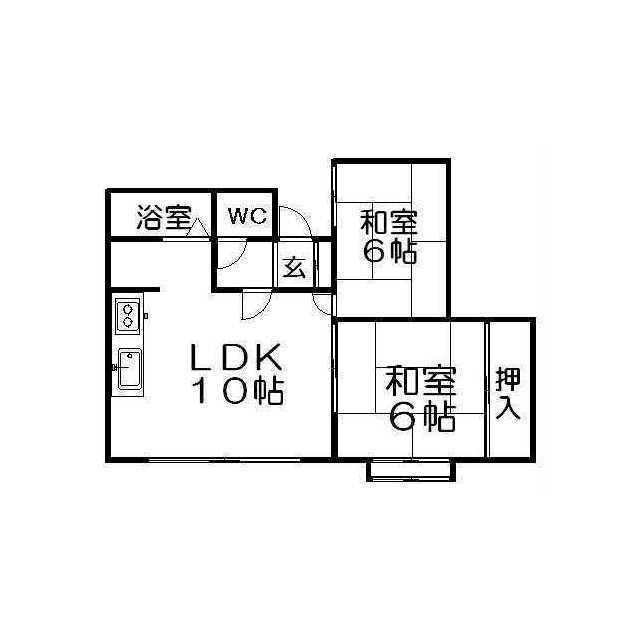 ハイツニセコ(2LDK/2階)の間取り写真