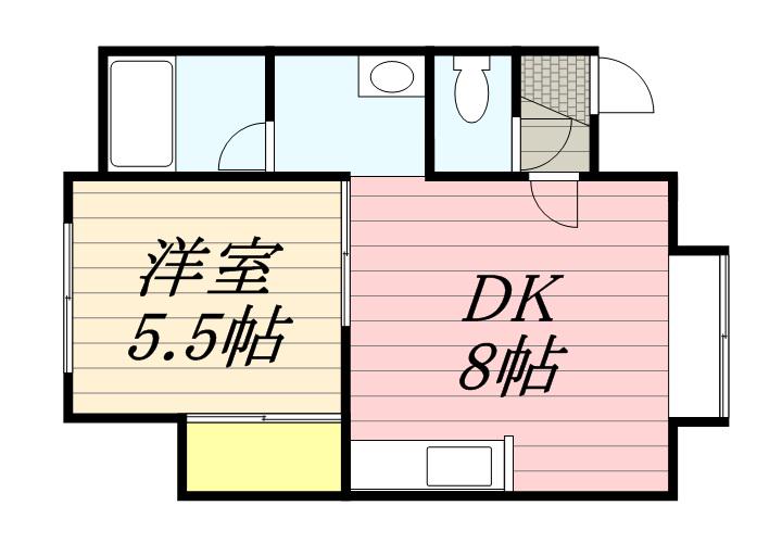 リブウェルJC(1DK/1階)の間取り写真