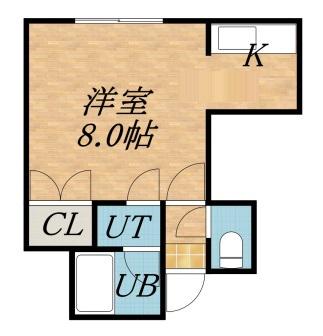 シャネル澄川(1K/1階)の間取り写真