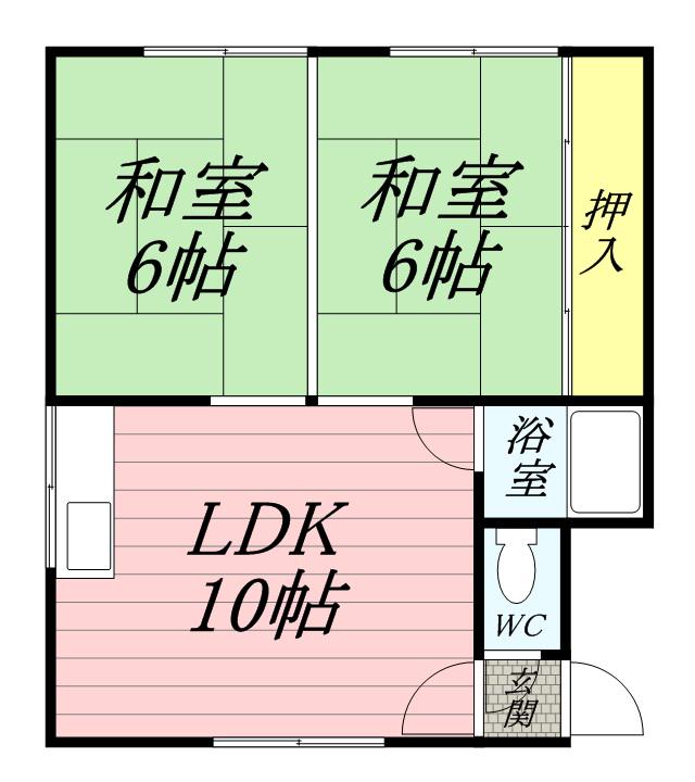 まるいマンション(2LDK/2階)の間取り写真