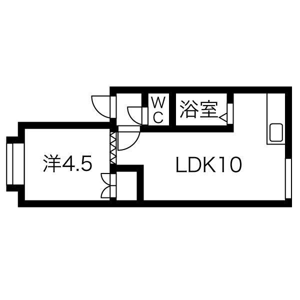 アパートメント・ワキザカ(1LDK/2階)の間取り写真