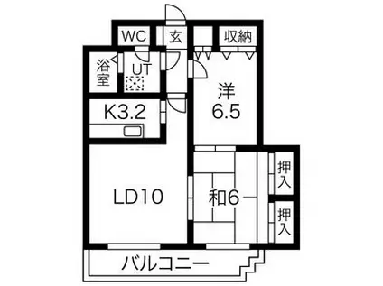 サンライト西岡(2LDK/4階)の間取り写真