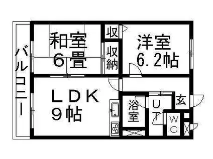 グランシャリオ(2LDK/1階)の間取り写真