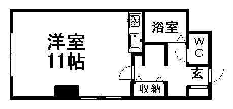 メモリアルパーク札幌(ワンルーム/7階)の間取り写真