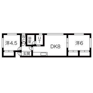 ロイヤルコーポ(2LDK/2階)の間取り写真