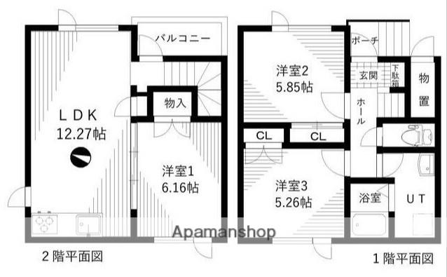 タウンハウス若原(3LDK/1階)の間取り写真