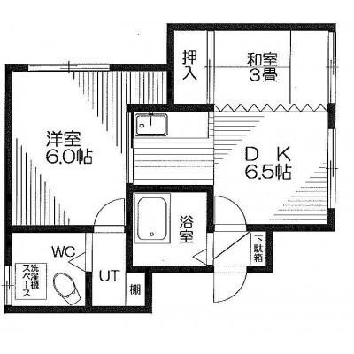コーポ本郷通(2DK/1階)の間取り写真