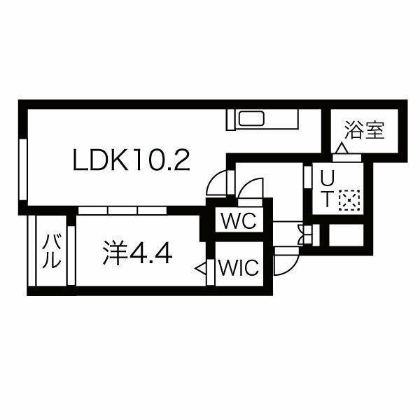 サリーレ新札幌A(1LDK/4階)の間取り写真