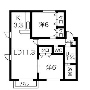 プレミエール真栄II(2LDK/1階)の間取り写真