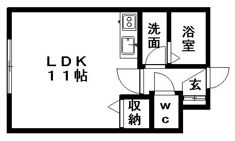 TDKビル(ワンルーム/4階)の間取り写真
