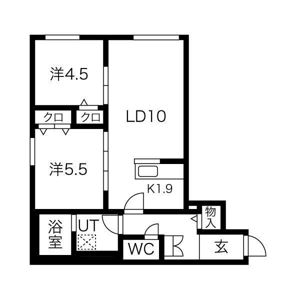 ブランルージュ(2LDK/1階)の間取り写真