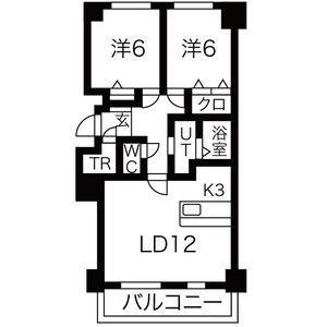 ウッドワーク新札幌(2LDK/8階)の間取り写真