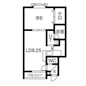 ロッキーマンション(1LDK/1階)の間取り写真