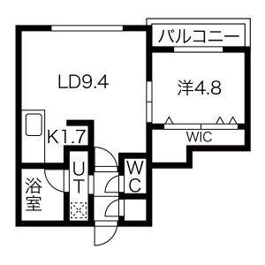 BALBONI新札幌(1LDK/2階)の間取り写真