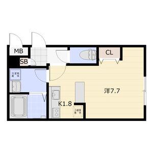 BLANCHE NEIGE QUATREブランシュ ネージュ(1K/4階)の間取り写真