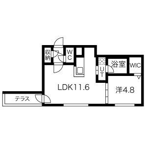 ステージア東札幌(1LDK/1階)の間取り写真