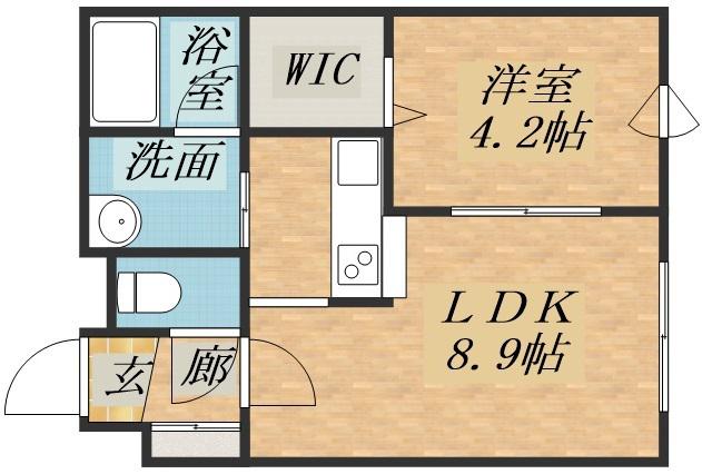 グランフォーレS(1LDK/2階)の間取り写真