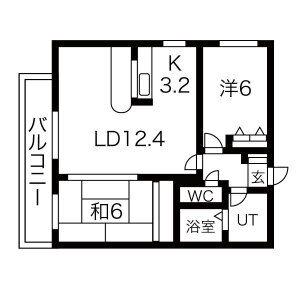 コンフォート札幌(2LDK/2階)の間取り写真