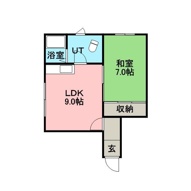 コンフォート澄川(1LDK/2階)の間取り写真