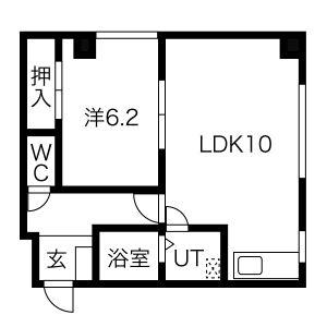 グッド・パーク(1LDK/2階)の間取り写真