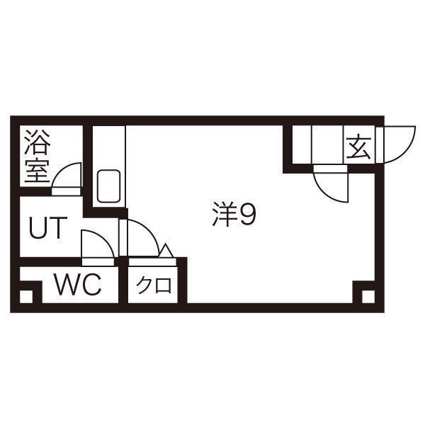 シュロス西岡(ワンルーム/1階)の間取り写真