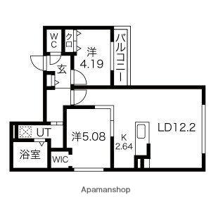 グランジータ南郷(2LDK/4階)の間取り写真