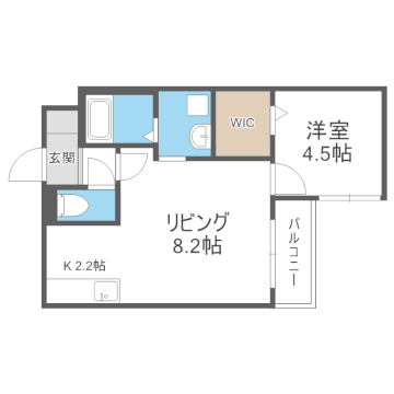クチュール豊平美園(1LDK/4階)の間取り写真