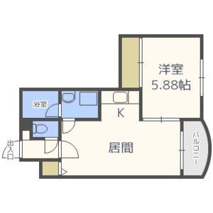 エクセル藤(1LDK/2階)の間取り写真