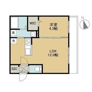 PARICI南平岸(1LDK/2階)の間取り写真