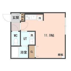 COFFRET平和通6(1K/1階)の間取り写真