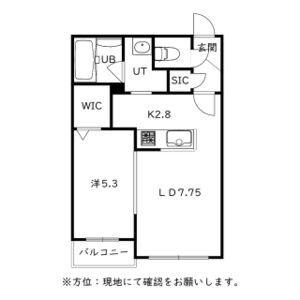 菊水5-2MS B棟(1LDK/4階)の間取り写真