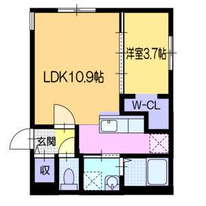 シティノーブル栄通(1LDK/1階)の間取り写真