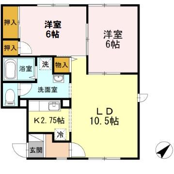 レスタシオン318(2LDK/1階)の間取り写真