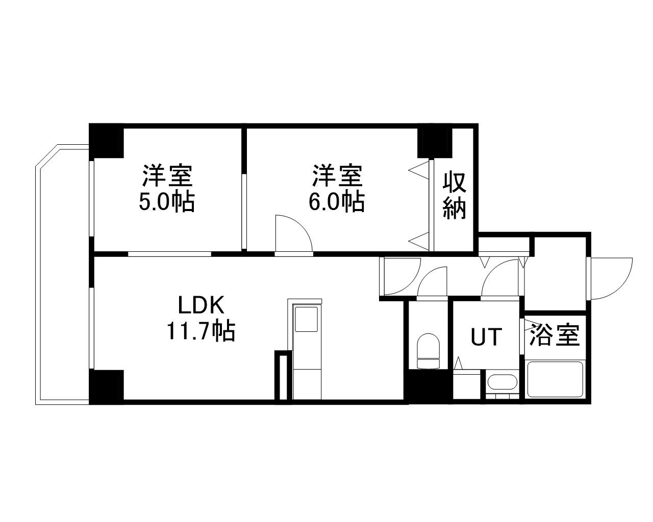 MOBIUS TOYOHIRA(2LDK/10階)の間取り写真
