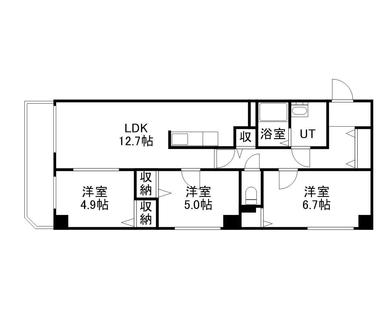 MOBIUS TOYOHIRA(3LDK/5階)の間取り写真