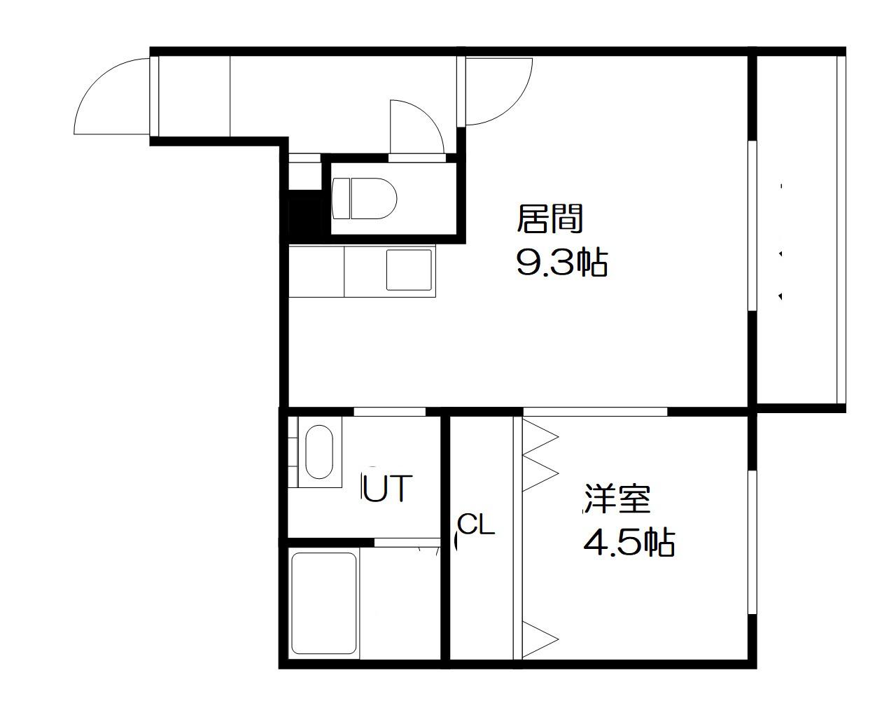 リヴェルテ栄通(1LDK/4階)の間取り写真