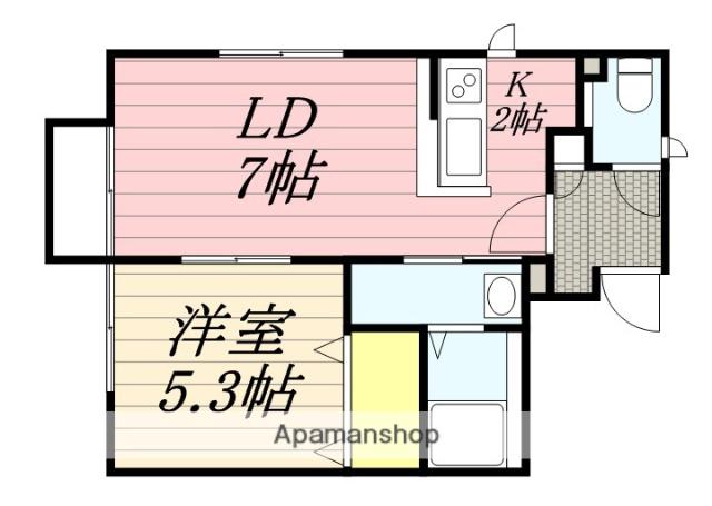 スカイパレス(1LDK/3階)の間取り写真