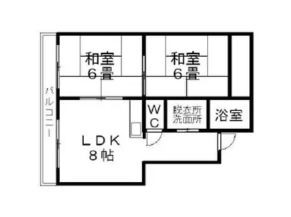 中の島三和ハイツ(2DK/3階)の間取り写真