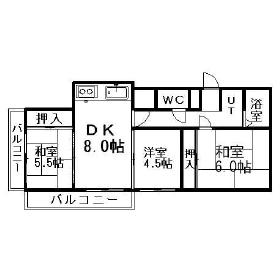 レジデンス丸亀(3K/3階)の間取り写真