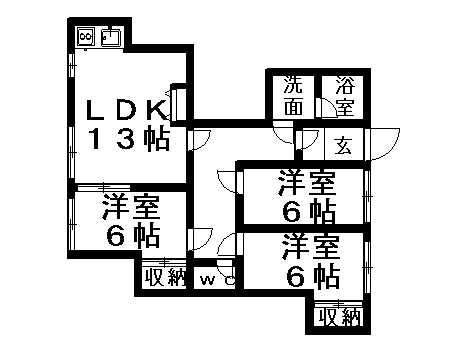 ロッチング清田(3LDK/2階)の間取り写真