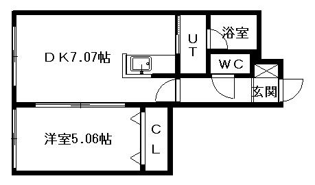 LE・EST Ⅵ(1LDK/2階)の間取り写真