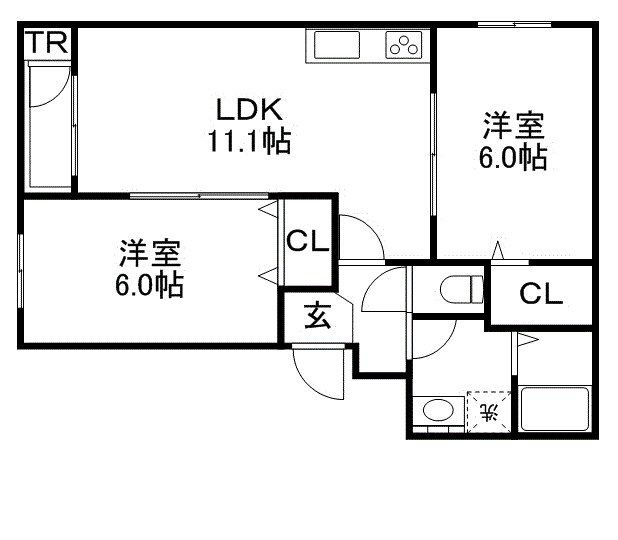 ノイヤール88(2LDK/2階)の間取り写真
