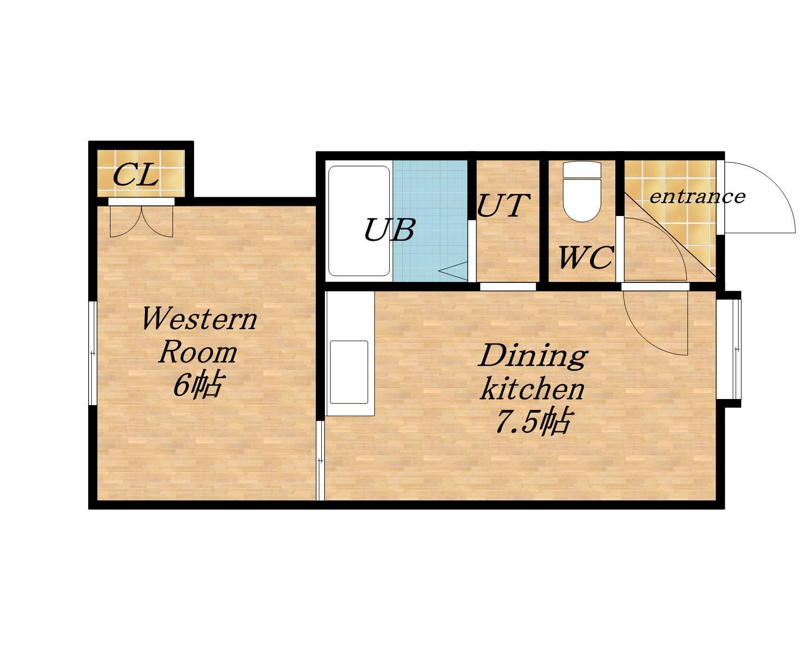 グレースハイム新川(1LDK/2階)の間取り写真
