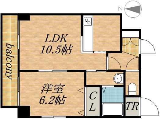 ヘルム21(1LDK/8階)の間取り写真