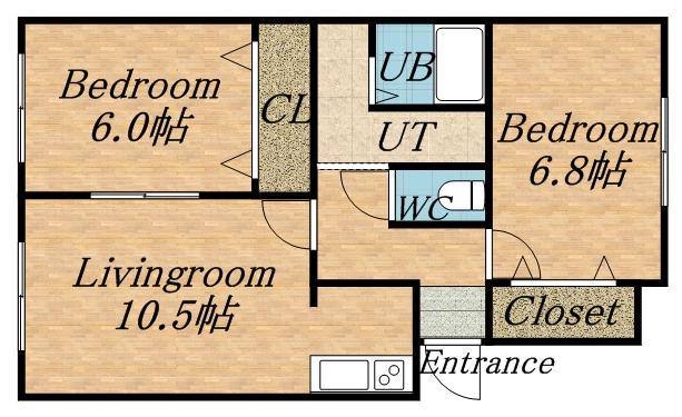 アコーデンスさや(2LDK/1階)の間取り写真