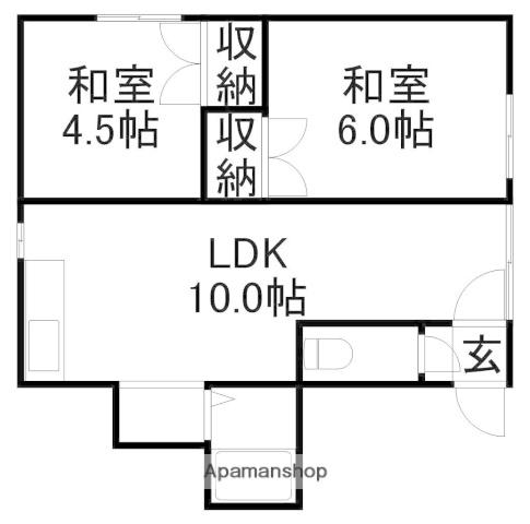 サンコート桜(2LDK/1階)の間取り写真