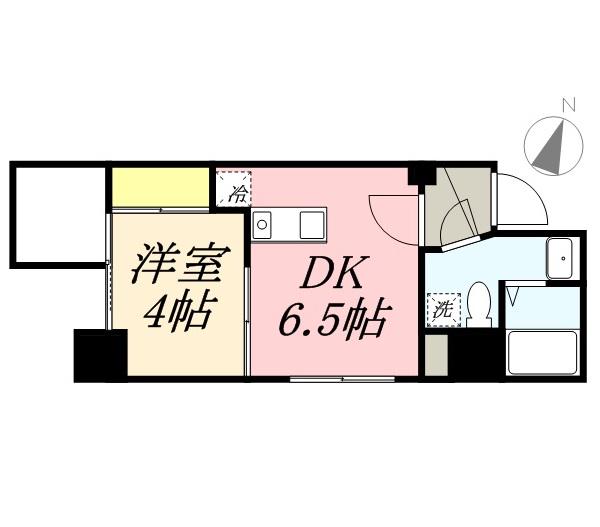 プライマル札幌北18条(1DK/10階)の間取り写真