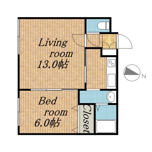 プラタカラN22(1LDK/1階)の間取り写真