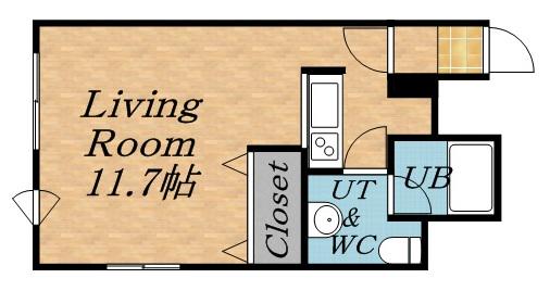 ルラシオン札幌駅前(1DK/11階)の間取り写真