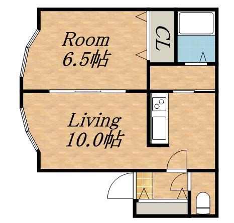 シングルコート北21条(1LDK/3階)の間取り写真